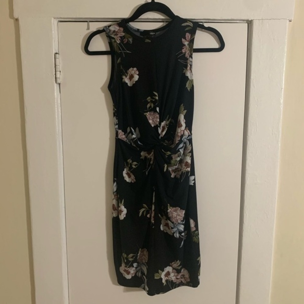 Aqua Black Floral Sleeveless Mini Dress‎ XS